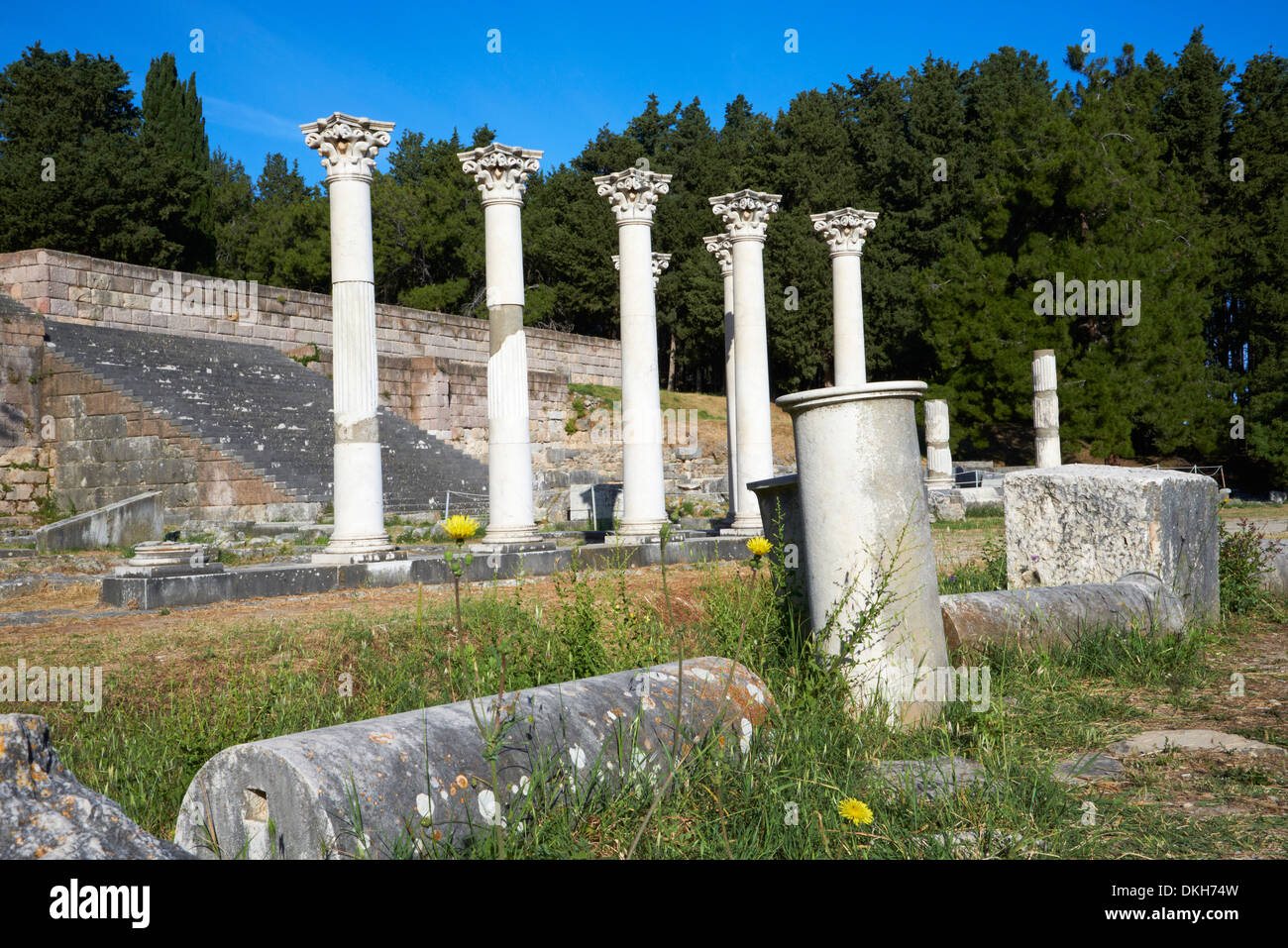 Spalten in der antiken griechischen Asklepieion, Kos, Dodekanes, griechische Inseln, Griechenland, Europa Stockfoto