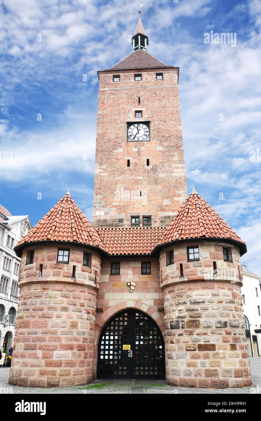 Weisser Turm oder weißen Turm in Nürnberg. Stockfoto
