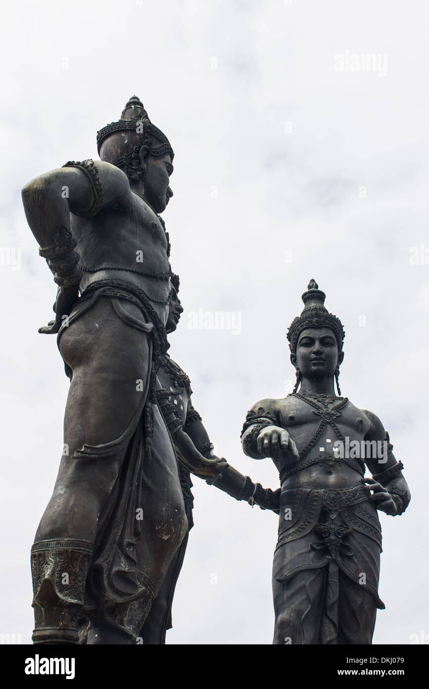 Die Heiligen drei Könige Monument, Chiang Mai Stockfoto
