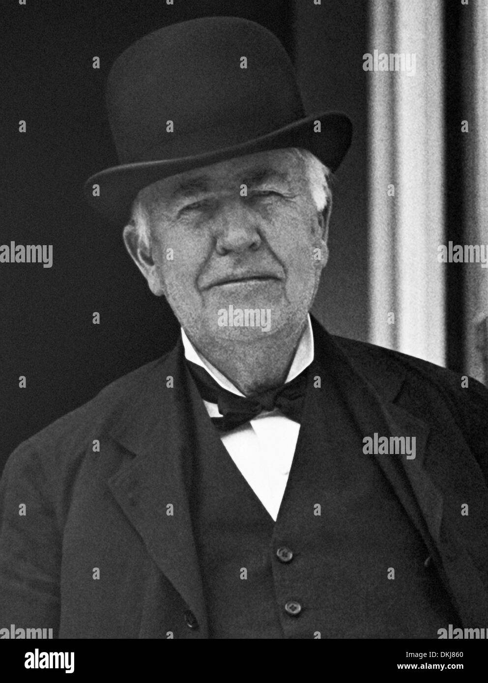 Vintage-Foto des amerikanischen Erfinders und Geschäftsmannes Thomas Alva Edison (1847 – 1931). 1922 von der National Photo Company aufgenommen. Stockfoto