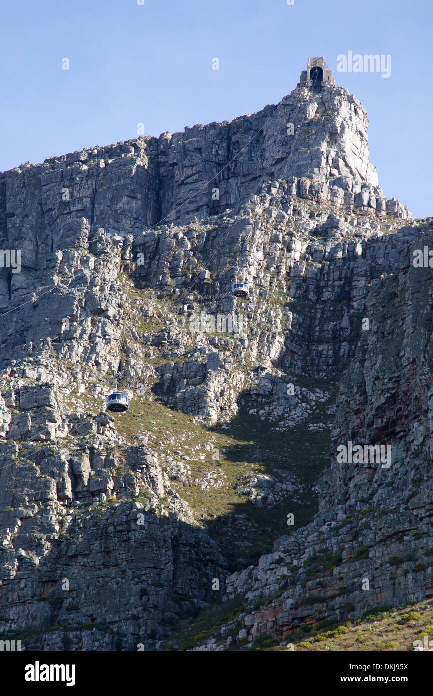Reisen zwischen Bergbahnen Seilbahnen Stockfoto