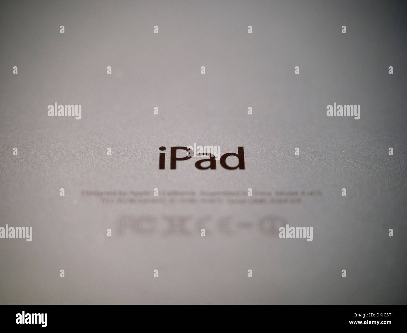 Ansicht des Logos auf der Rückseite des iPad Air Stockfoto