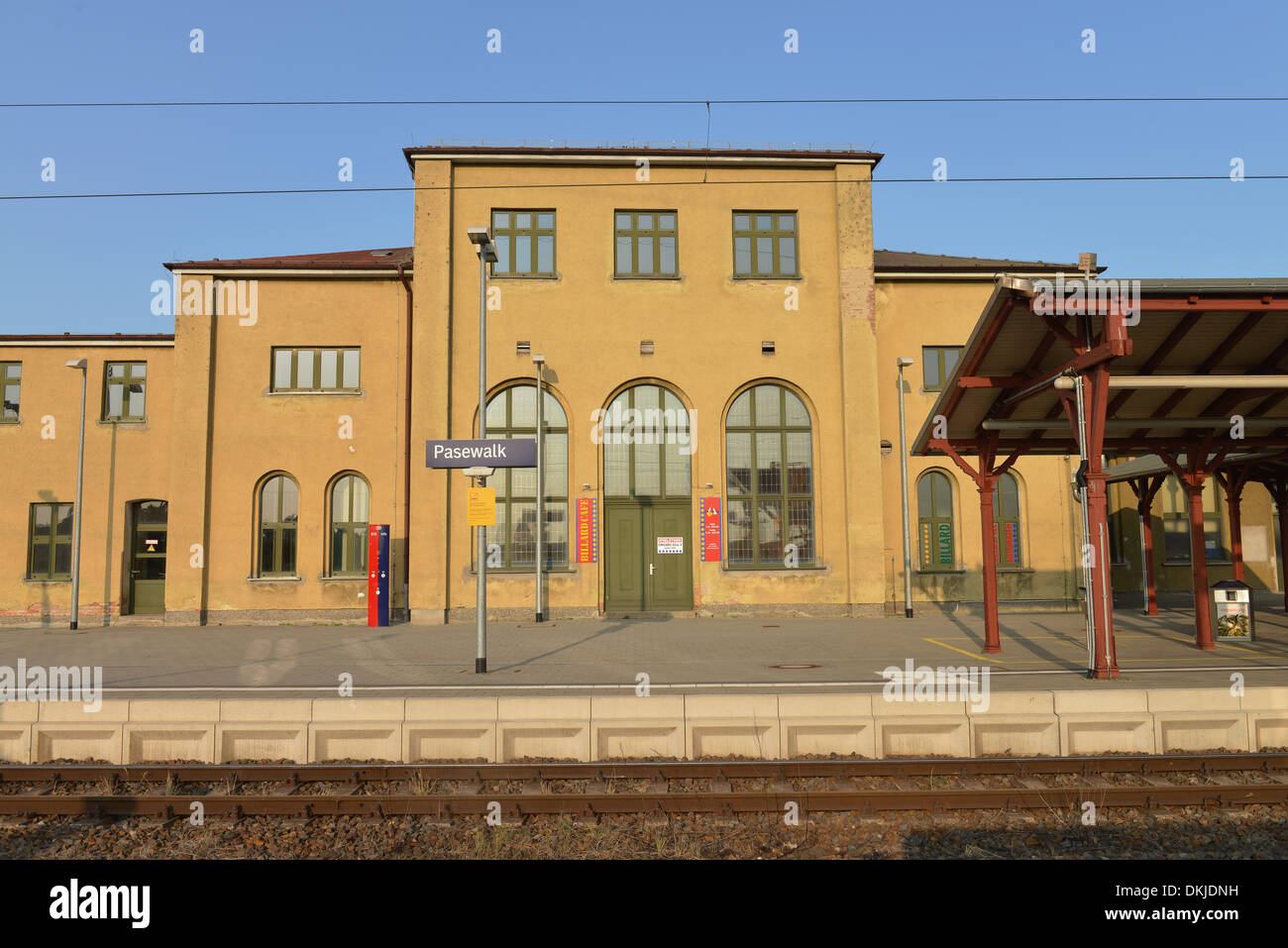 Bahnhof, Pasewalk, Mecklenburg-Vorpommern, Deutschland Stockfoto