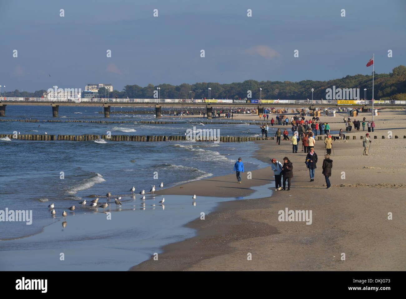 Sandstrand, Kolberg, Polen Stockfoto