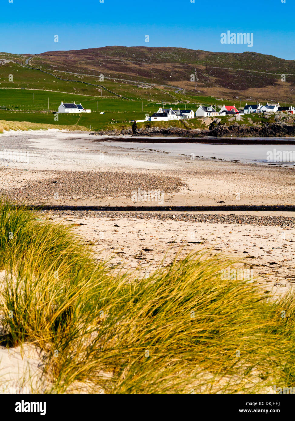 Der Sandstrand an der Balephuil Bucht auf der Insel Tiree Inneren Hebriden Argyll und Bute Scotland UK Stockfoto