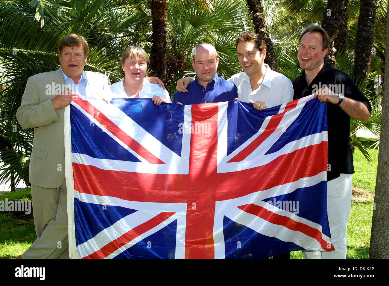 CLARKE, QUIRKE, GRAHAM, CONLEY. SCHAUSPIELER, SCHAUSPIELERINNEN & COMEDIANS. CANNES FILMFESTIVAL, FRANCE.12/05/2001.DI59. Stockfoto