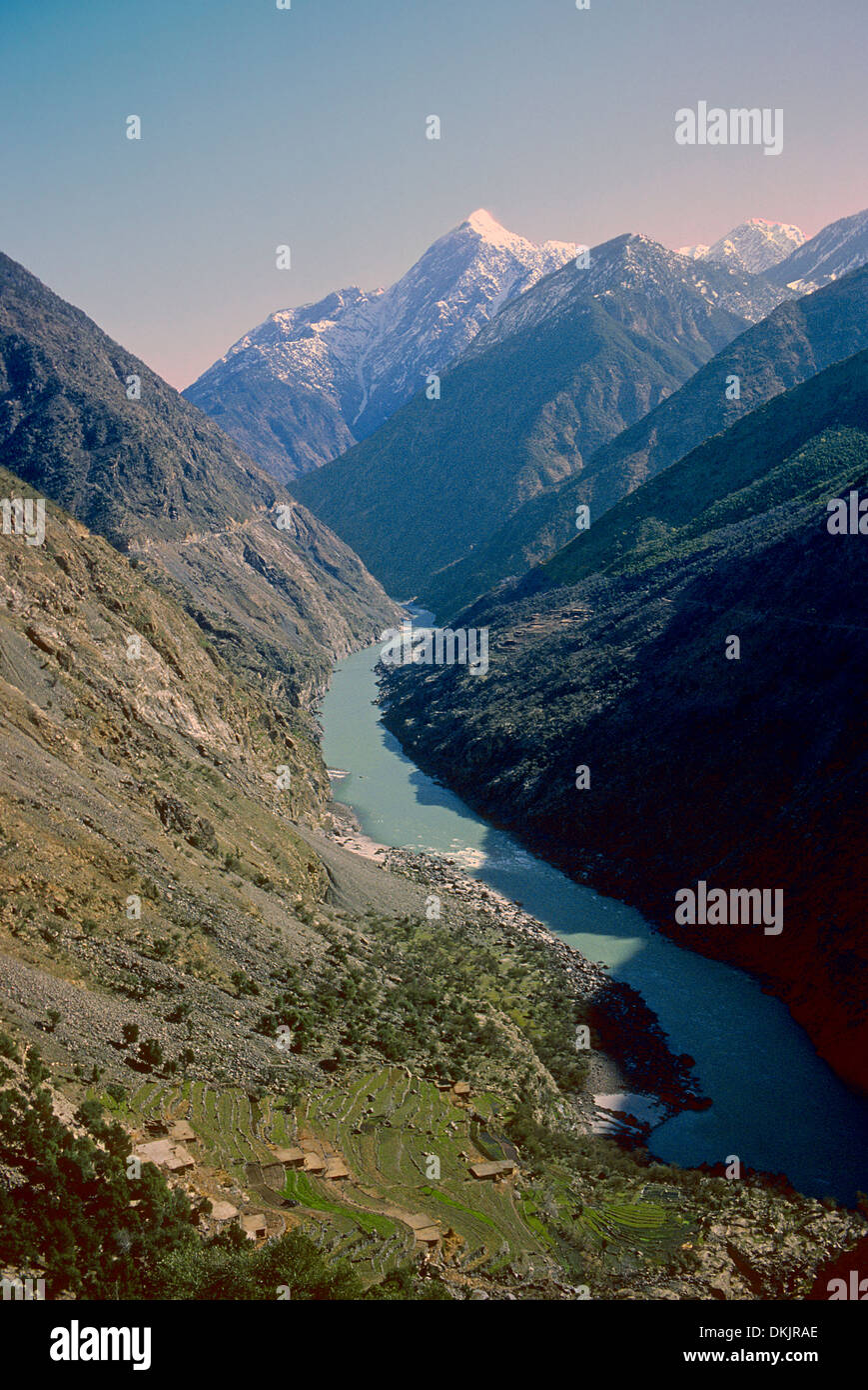 Indus Fluß Kohistan Pakistan Stockfoto