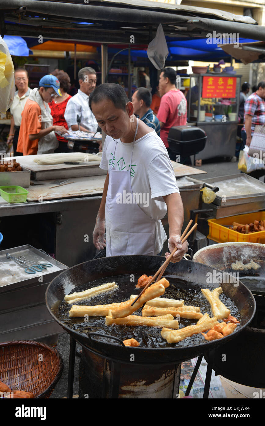 Frittierte Coffee, leer, Wochenmarkt, Chinatown, Georgetown, Penang, Malaysia Stockfoto