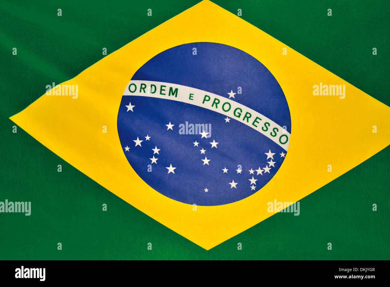 Nationalflagge der Bundesrepublik Brasilien Stockfoto
