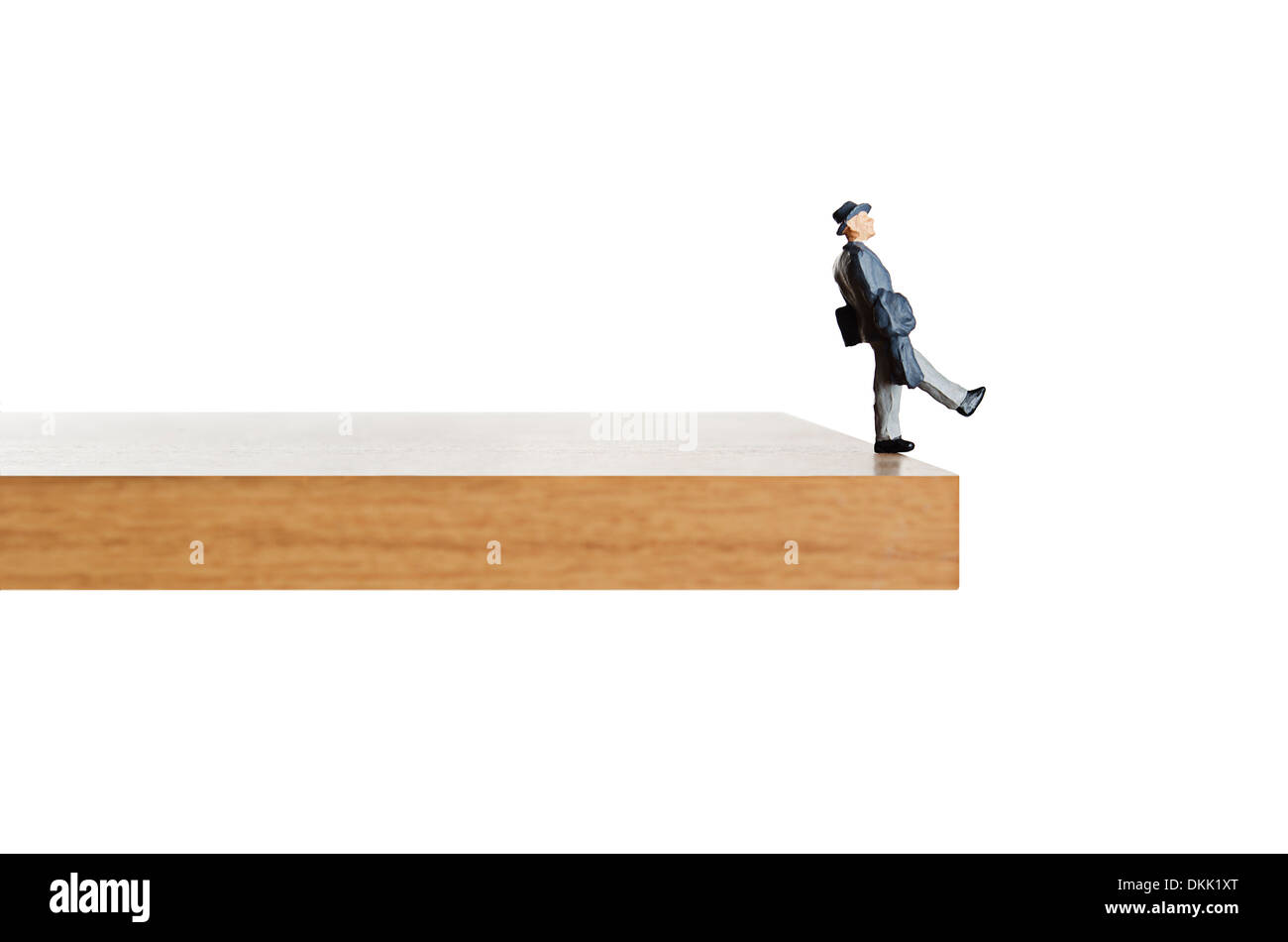 Fuß über den Rand. Stockfoto