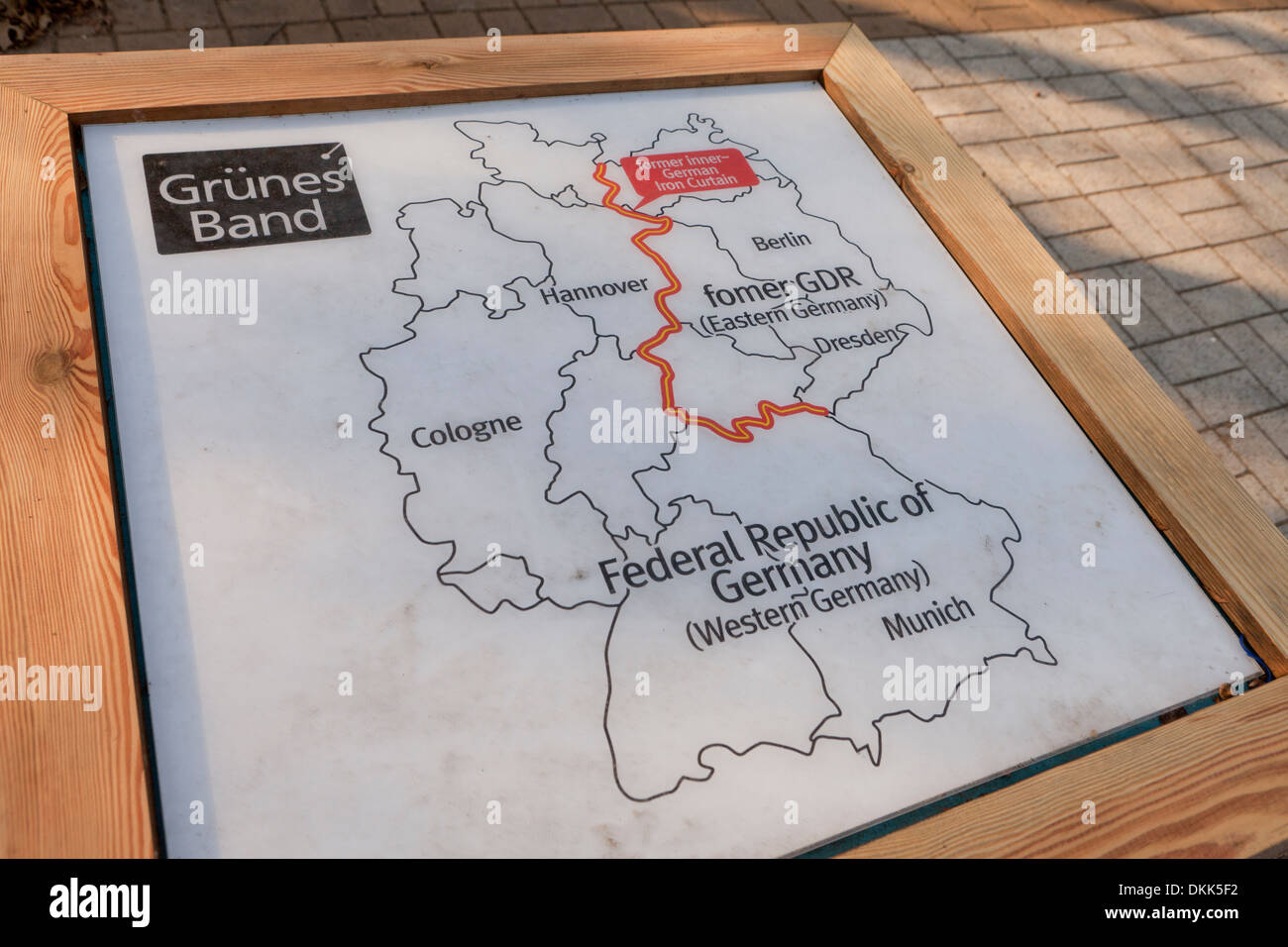 Ehemaligen innerdeutschen Eisernen Vorhangs Karte Stockfoto