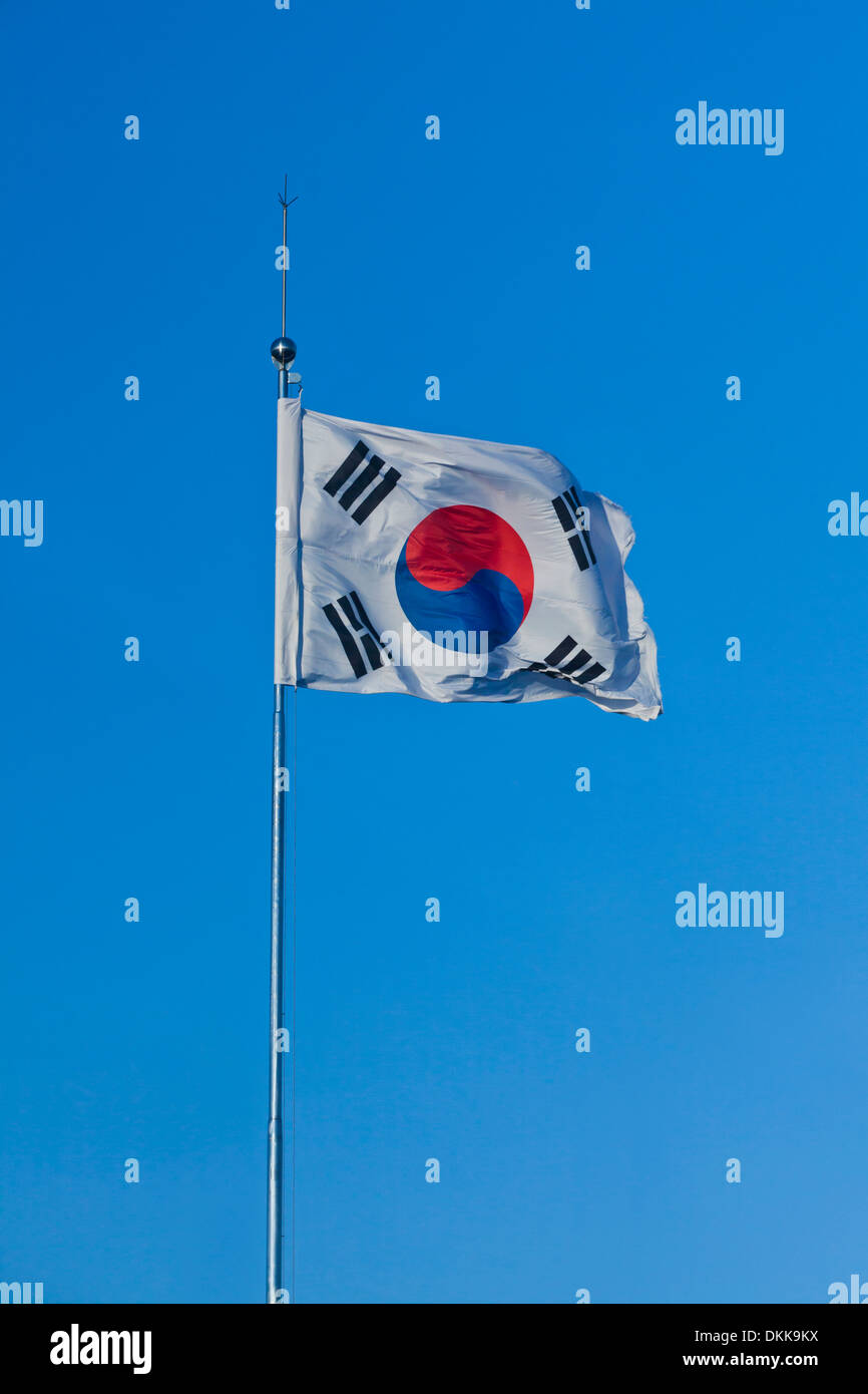 Südkoreanische Flagge (Taegukgi) - Seoul, Südkorea Stockfoto