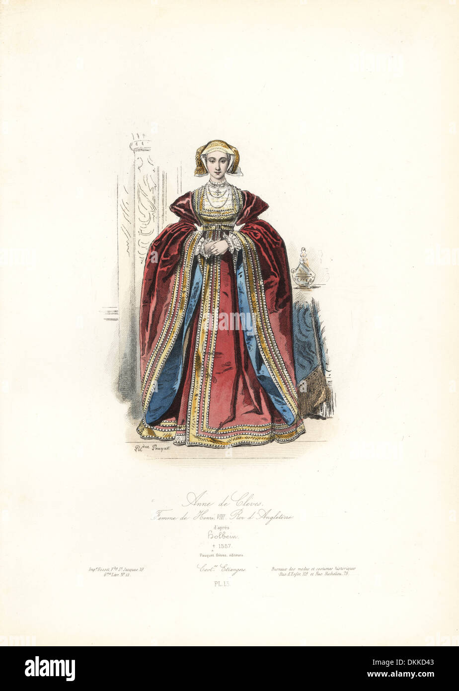 Anne von Kleve, Ehefrau von Heinrich VIII. von England, nach Hans Holbein, 1557 Stockfotografie