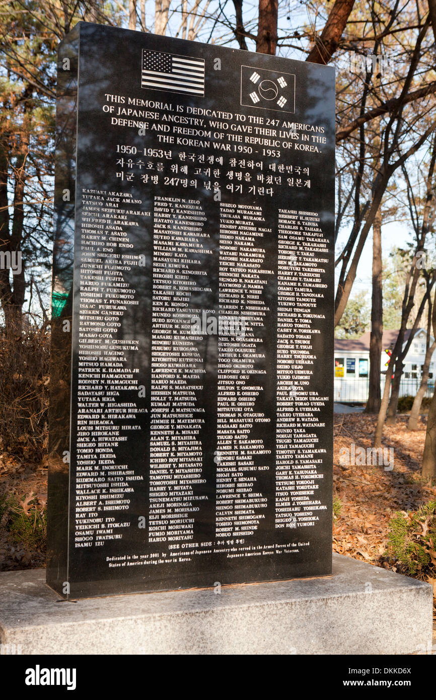 Japanische amerikanische Korean War Veterans Memorial - Paju, Südkorea Stockfoto