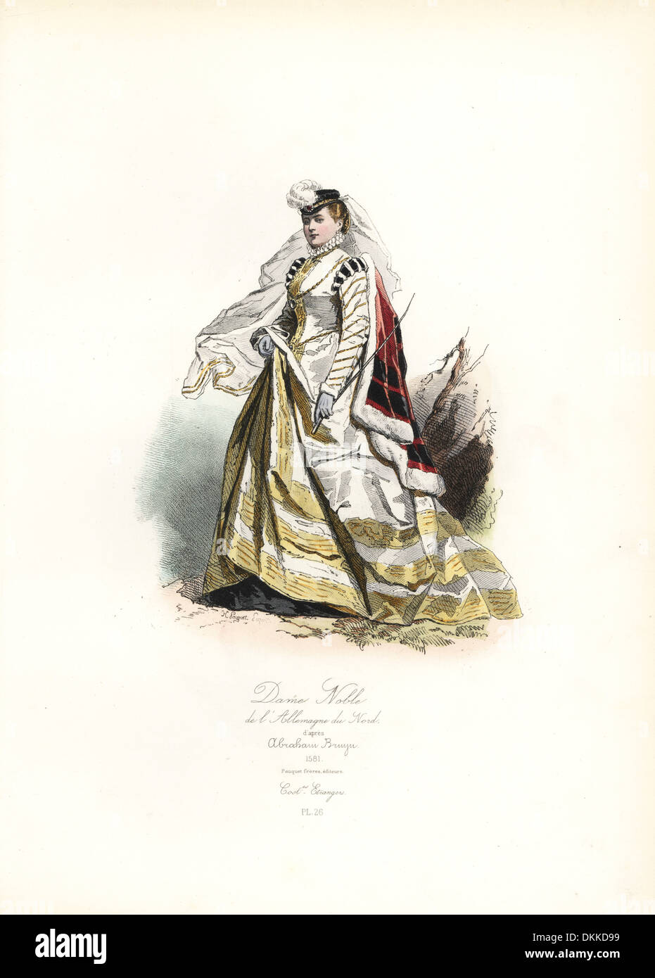 Edelfrau von Norddeutschland nach Abraham de Bruyn, 1581. Stockfoto