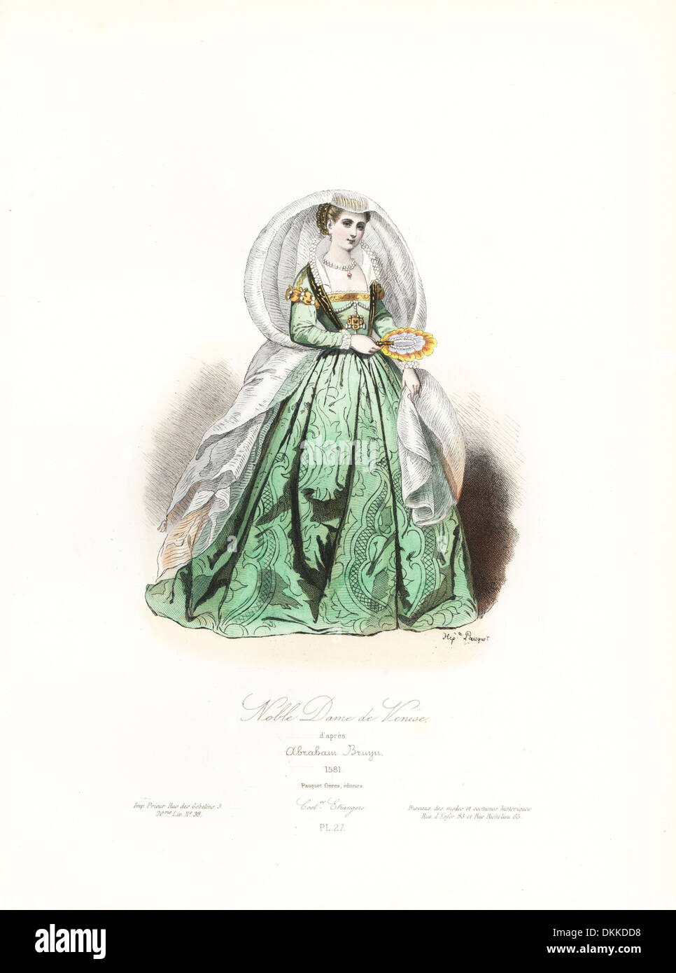 Edelfrau von Venedig nach Abraham de Bruyn, 1581. Stockfoto