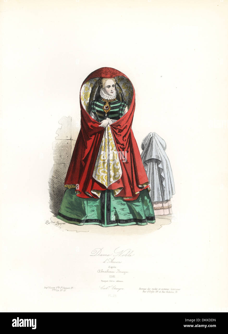 Edelfrau von Antwerpen nach Abraham de Bruyn, 1581. Stockfoto