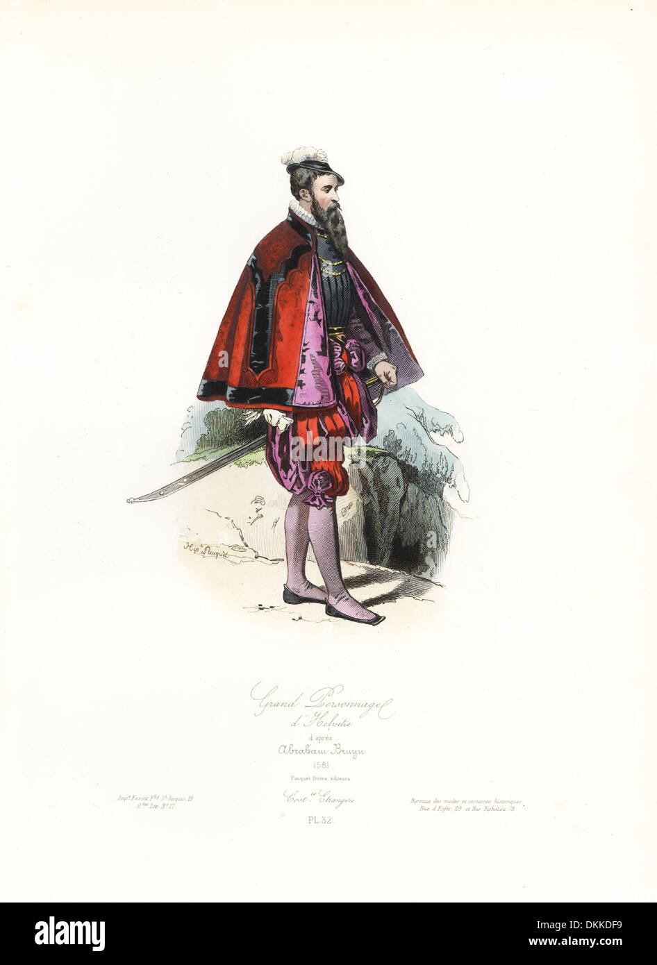Edelmann von der Schweiz nach Abraham de Bruyn, 1581. Stockfoto