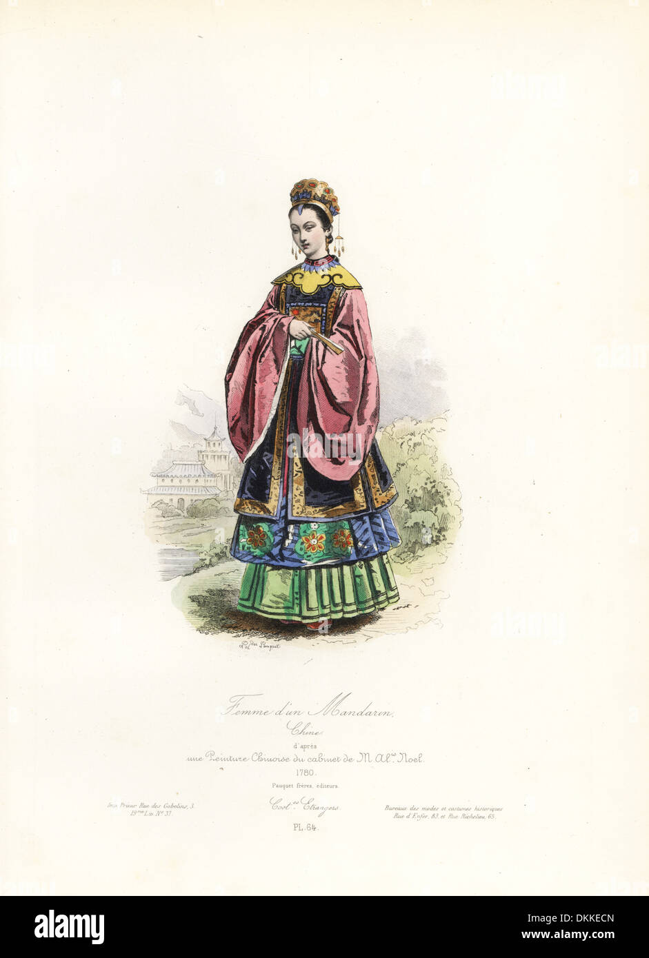 Mandarin Frau, China, chinesische Malerei, 1780. Stockfoto