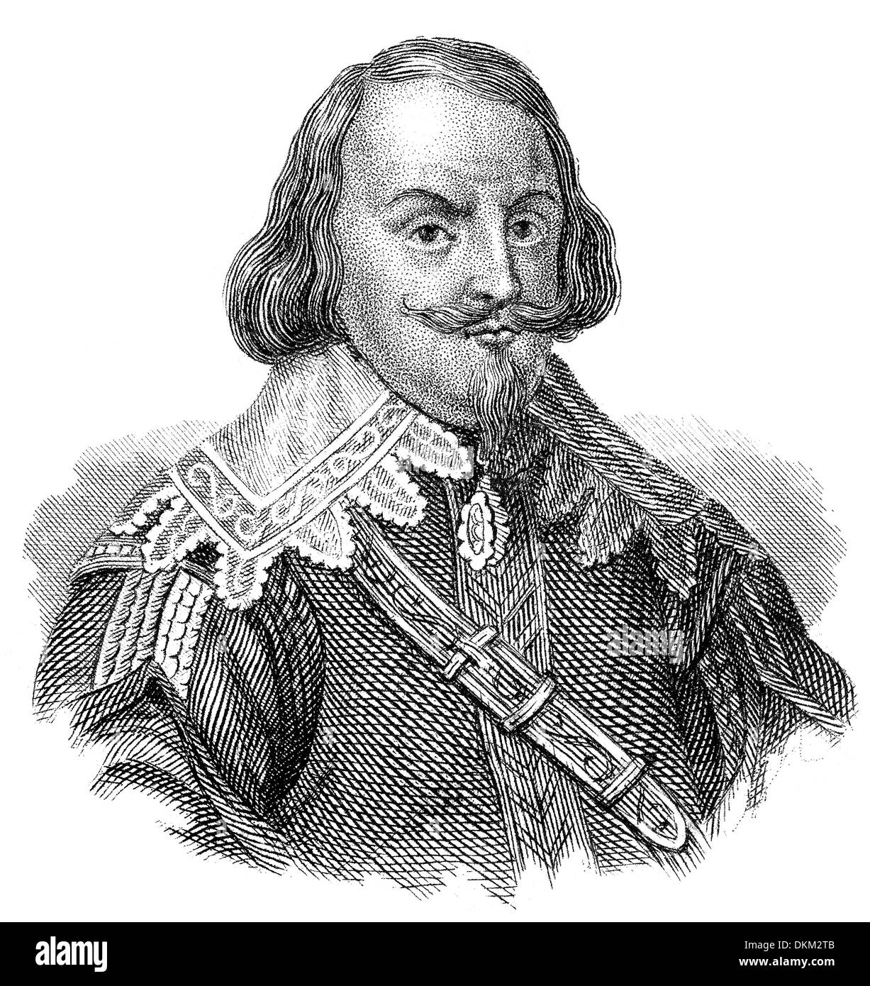 Porträt von Johan Banér, schwedischer Feldmarschall im Dreißigjährigen Krieg 1596-1641, Stockfoto
