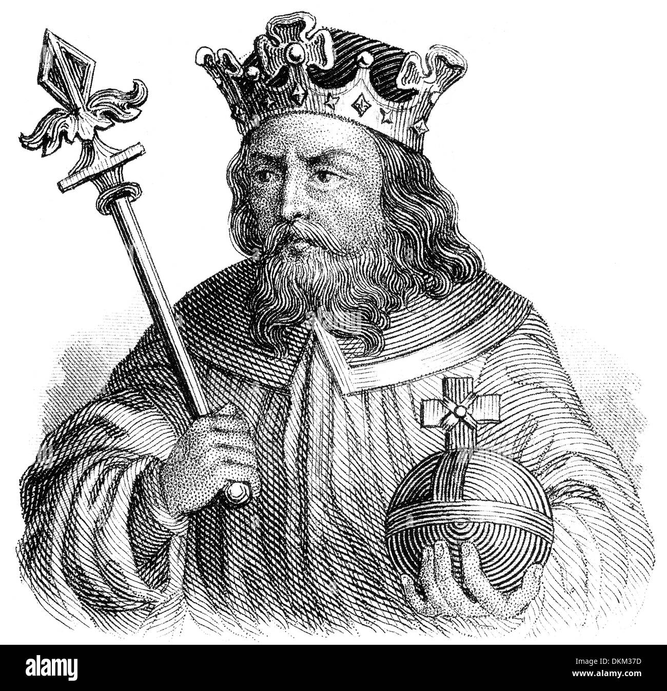 Porträt von Günther XXI von Schwarzburg, 1304-1349, deutscher König Stockfoto