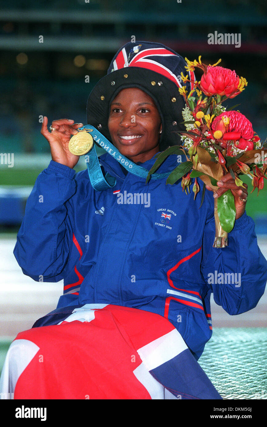 DENISE LEWIS. SIEBENKAMPF, OLYMPISCHEN SPIELE. SYDNEY, SYDNEY,AUSTRALIA.24/09/2000.G98E24 Stockfoto