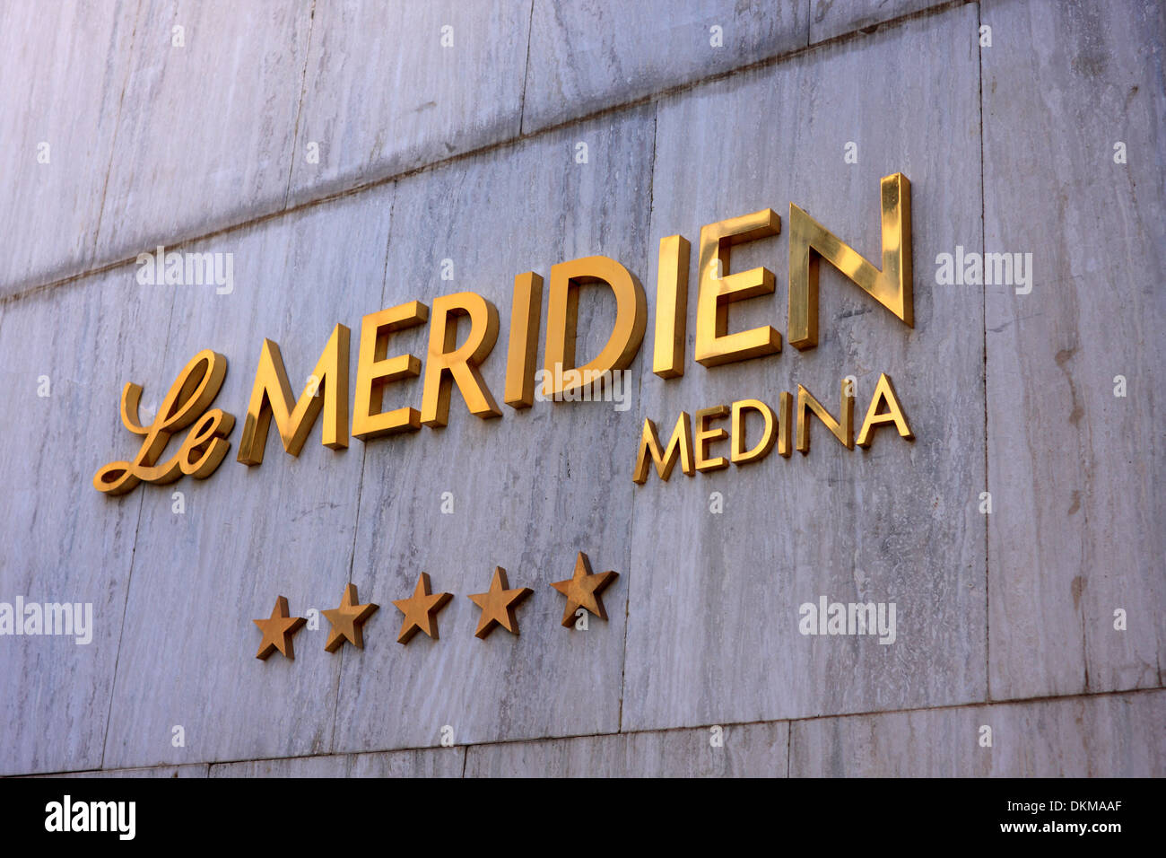 Zeichen von dem Hotel Meridien in Medina, Saudi-Arabien Stockfoto