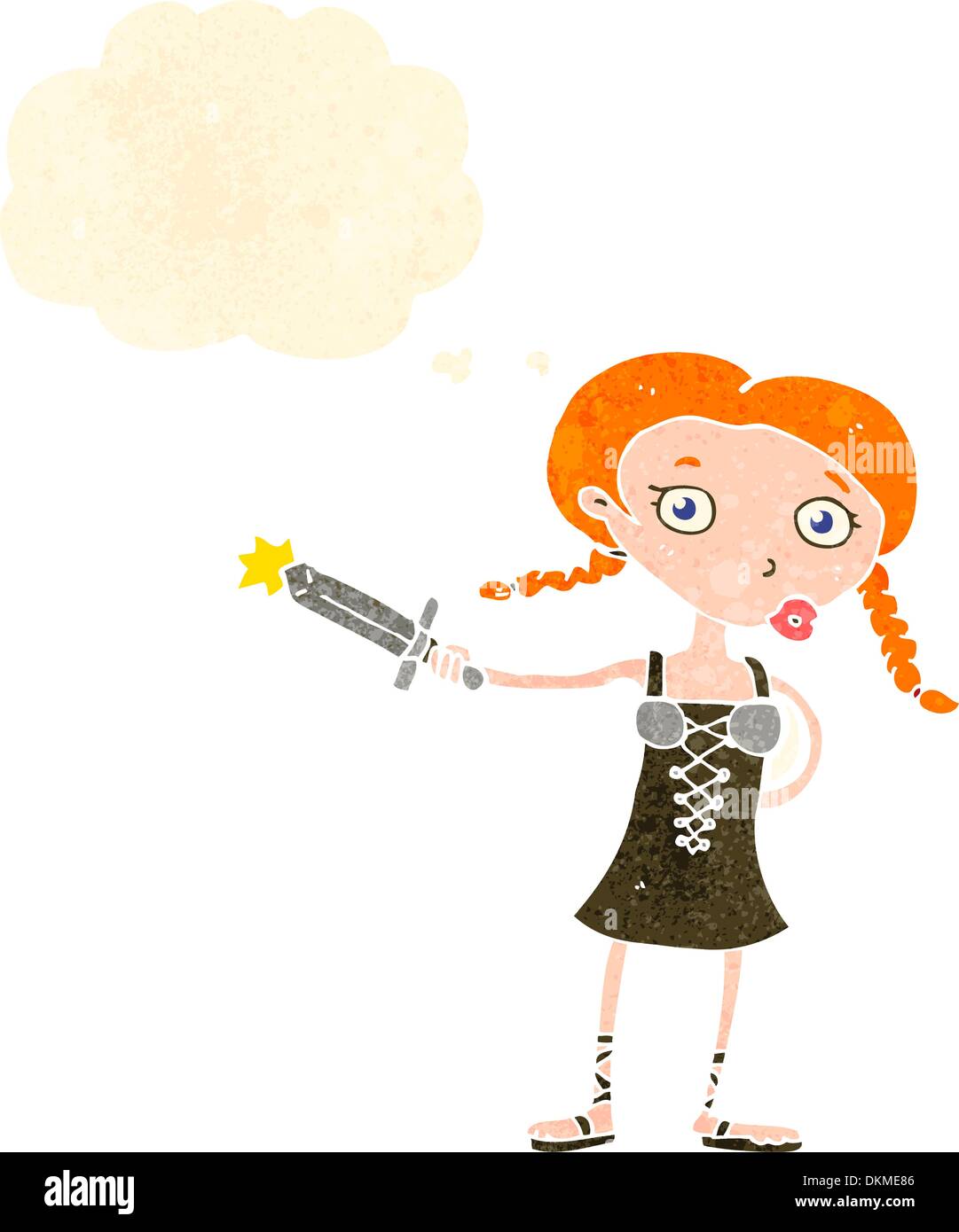 Retro-Cartoon mit Textur. Isolated on White. Stock Vektor