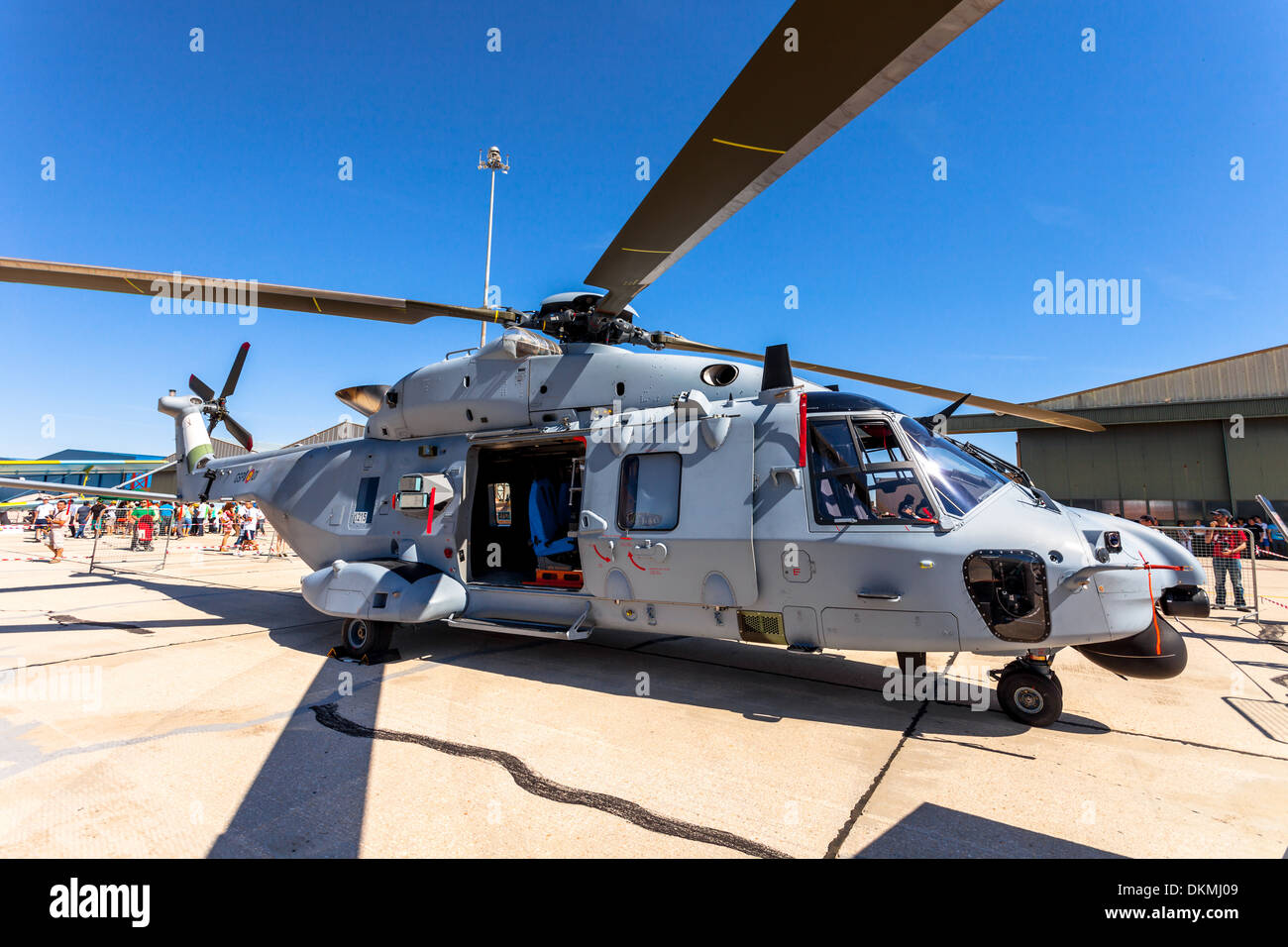 Hubschrauber Eurocopter NH90 Teilnahme an eine statische Ausstellung am Tag der offenen Tür des Flugplatzes von Los Llanos Stockfoto