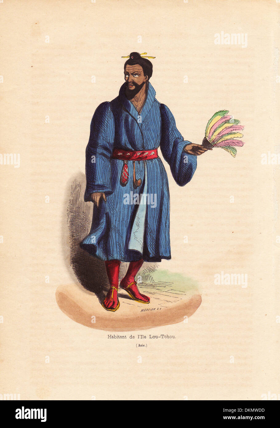 Mann der Lou-Tchou-Inseln (Ryūkyū-Inseln oder moderne Okinawa). Stockfoto