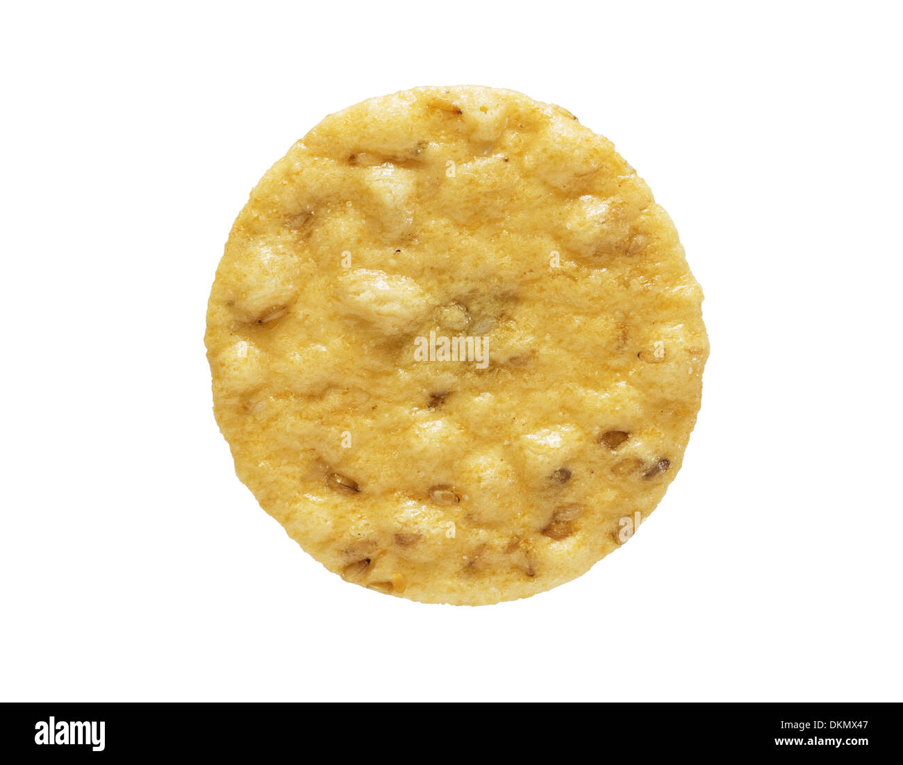 Schließen Sie herauf Bild Sesam Cracker isoliert auf weißem Hintergrund Stockfoto