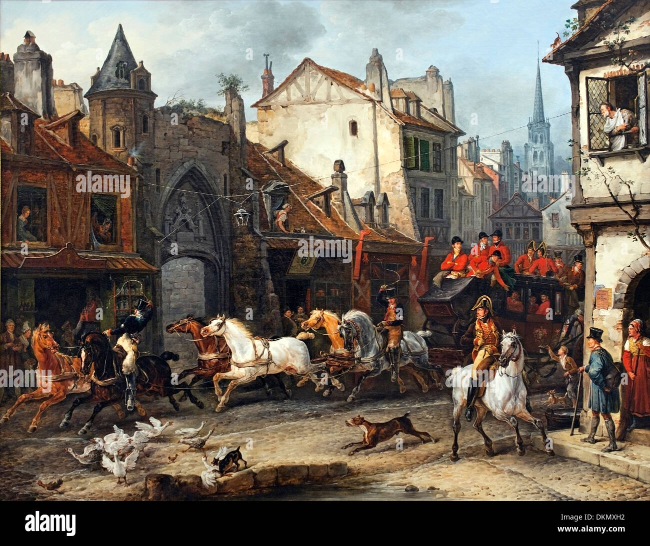 RETOUR DE CHASSE - Rückkehr der Jagd (1828) CARLE VERNET (1758-1836) Frankreich Französisch Stockfoto