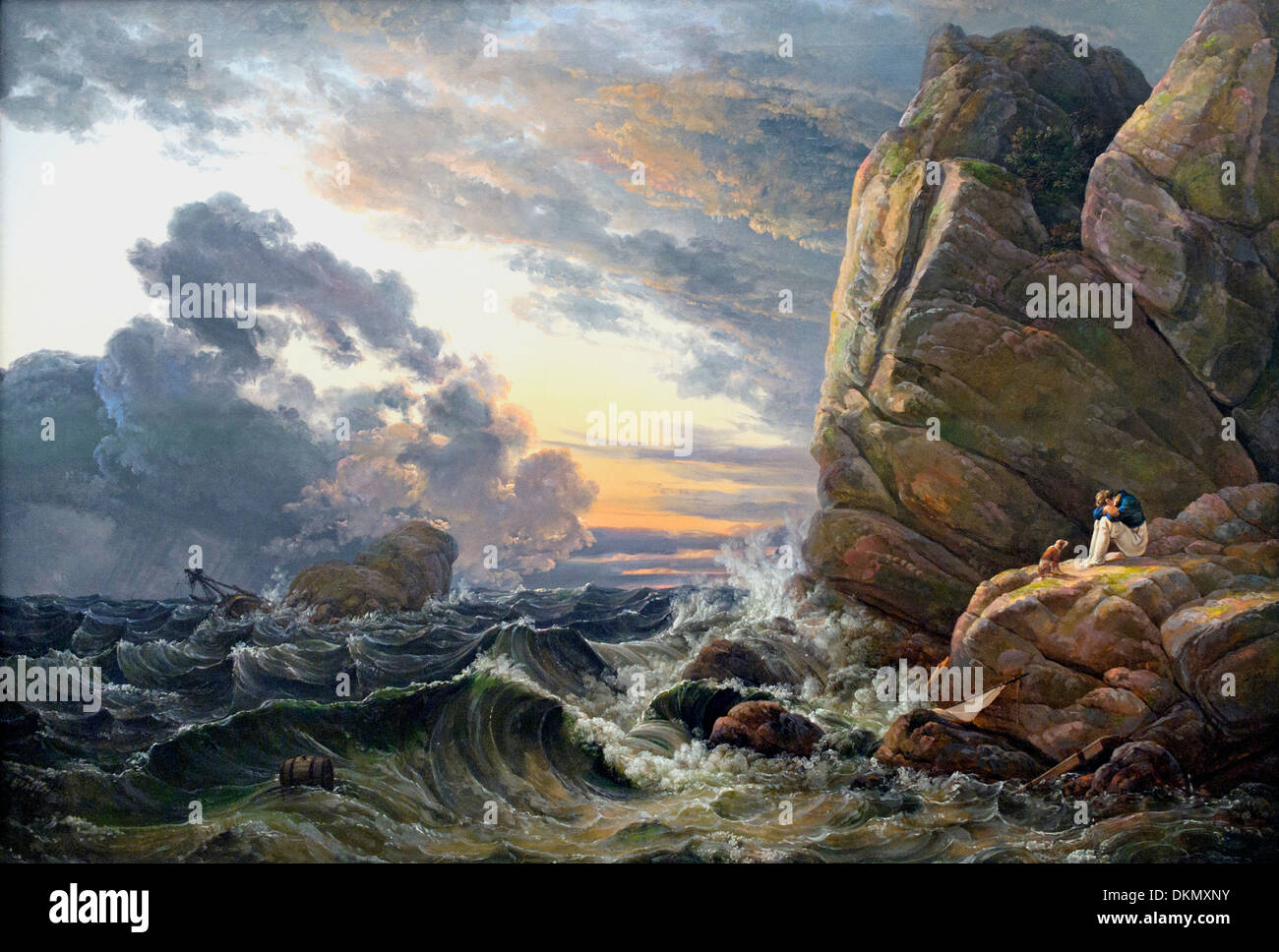 Am Morgen nach einer stürmischen Nacht (1819) JOHAN CHRISTIAN DAHL (1788-1857) Norwegen Norwegisch Stockfoto