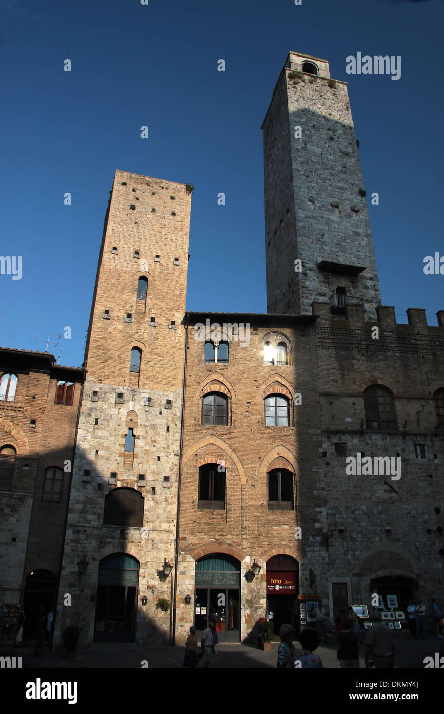 Alte Türme in San Gimignano in der Toskana, Italien Stockfoto