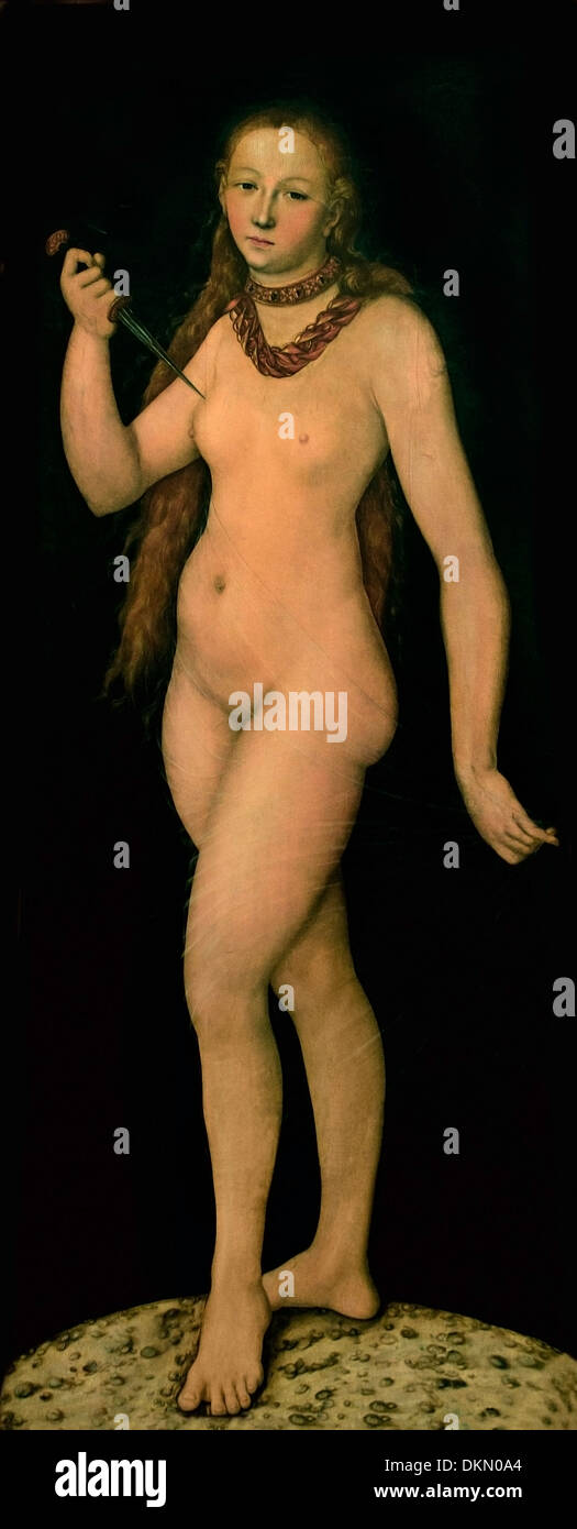Der Selbstmord von Lucretia Lucas Cranach der ältere (1472 – 1553) Deutsch Deutschland Stockfoto