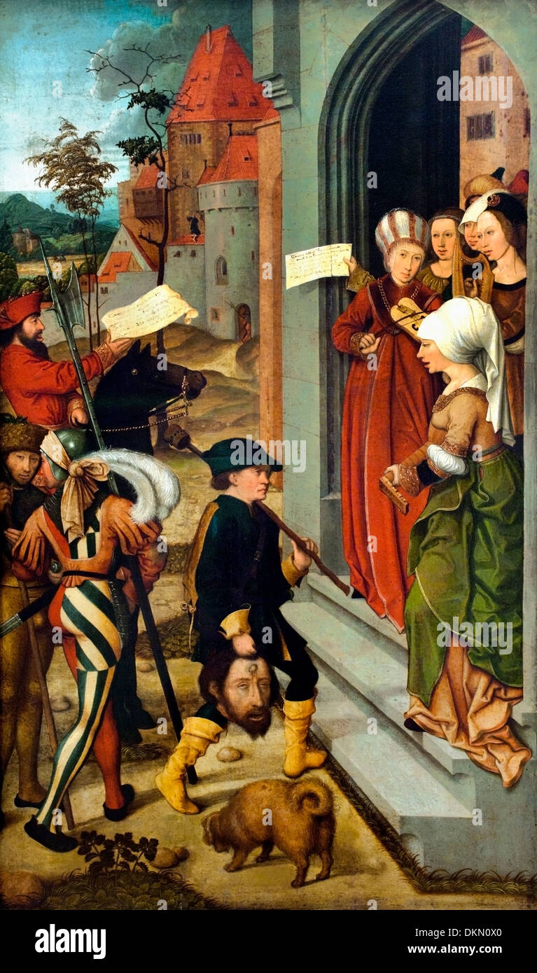 Bernhard Strigel (um 1460-1528) - Rückkehr Davids Mit Dem Haupt Goliaths - Rückkehr von David mit dem Kopf von Goliath Stockfoto