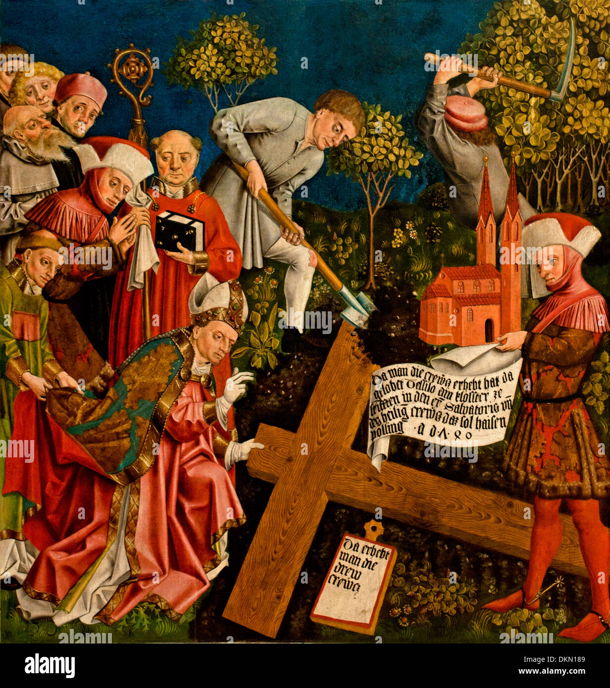 Prinz Tassilo reitet die Jagd vom Meister der Polling-Panels deutscher Maler 1435-1450 Renaissance oberen Nordbayern Stockfoto