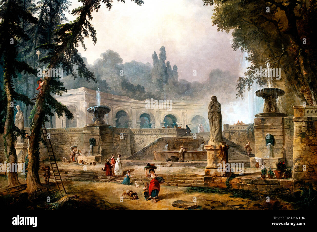 Park-Landschaft Hubert Robert (1733 – 1808) Frankreich Französisch Stockfoto