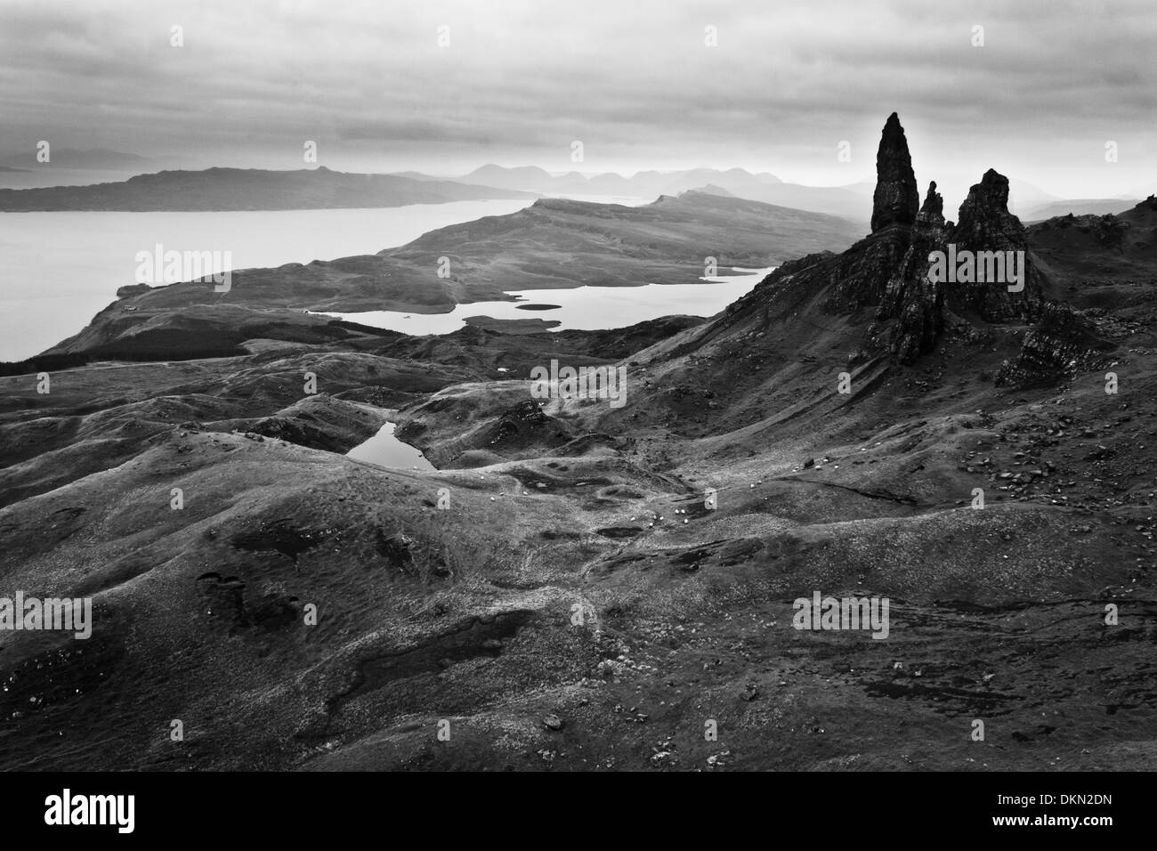 Alter Mann von Storr ist einer der beliebtesten Ort in Schottland Stockfoto