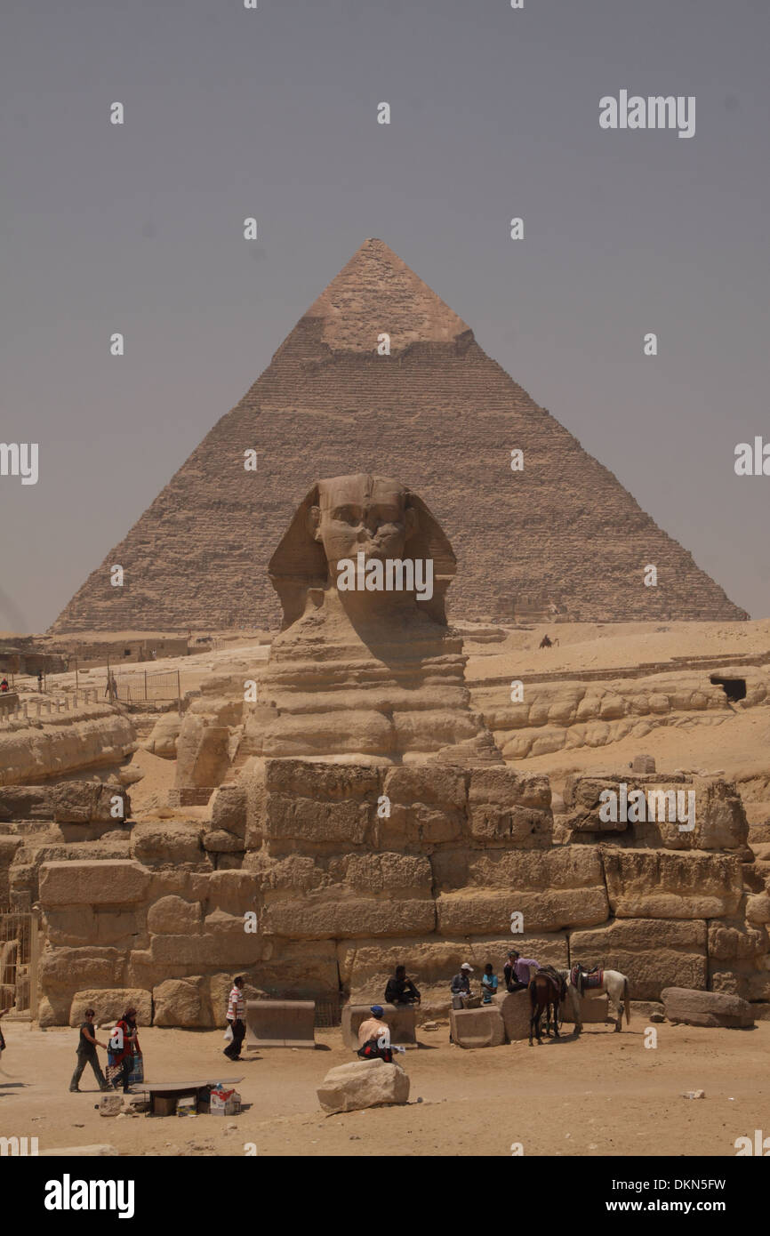 Die große Sphinx @Giza - Ägypten / östlich der großen Pyramide. Stockfoto