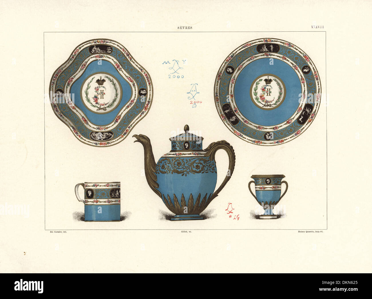 Sevres Porzellan-Service für die Kaiserin von Russland, 1778 gemacht. Stockfoto