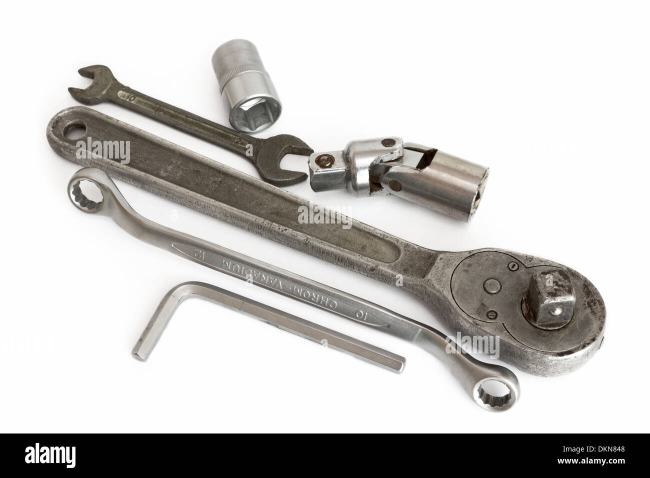 Spanner auf einem weißen Hintergrund Stockfoto
