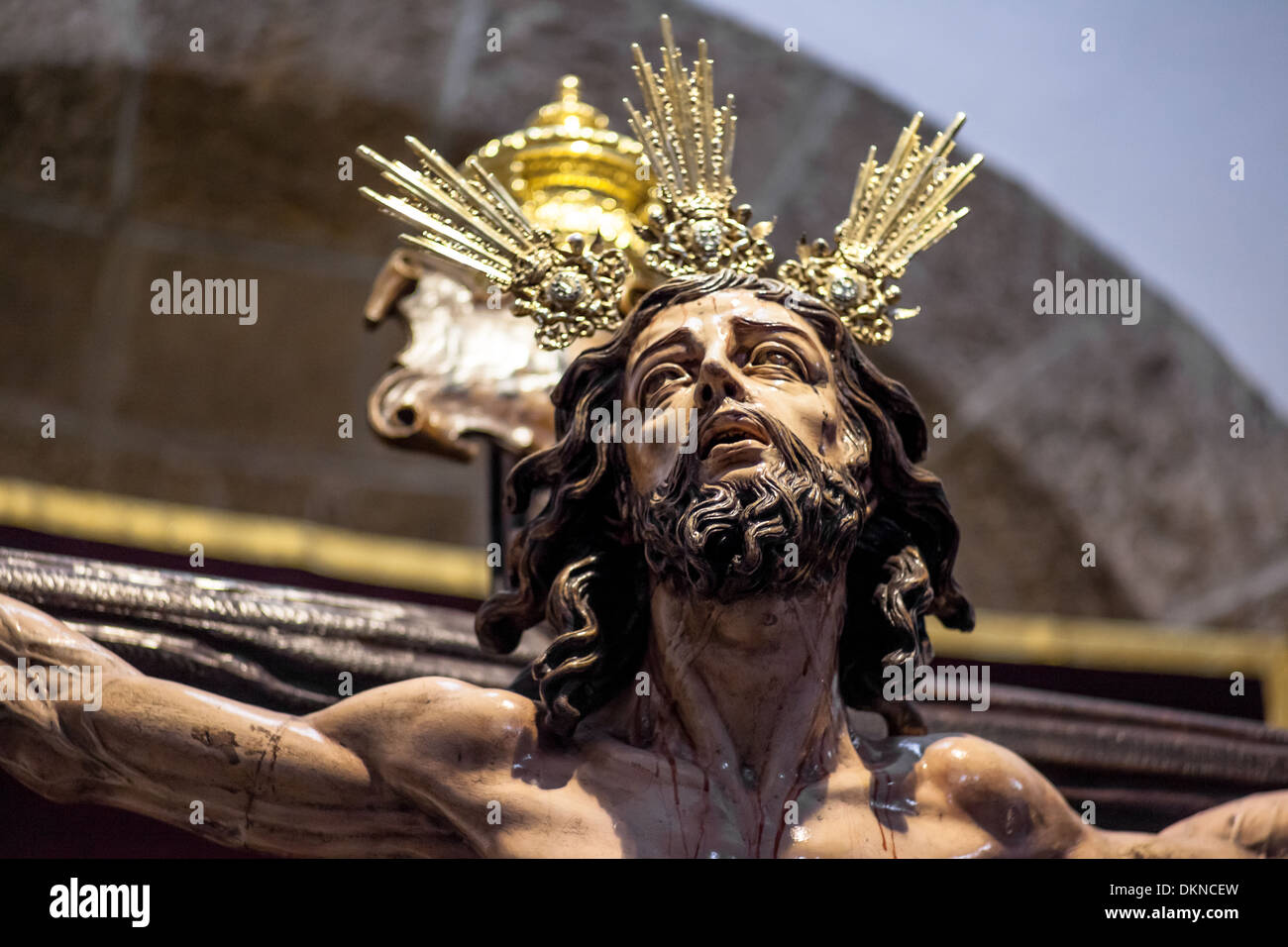Christus der Vergebung in der Pfarrei Kirche Santa Cruz, Cadiz, Spanien Stockfoto