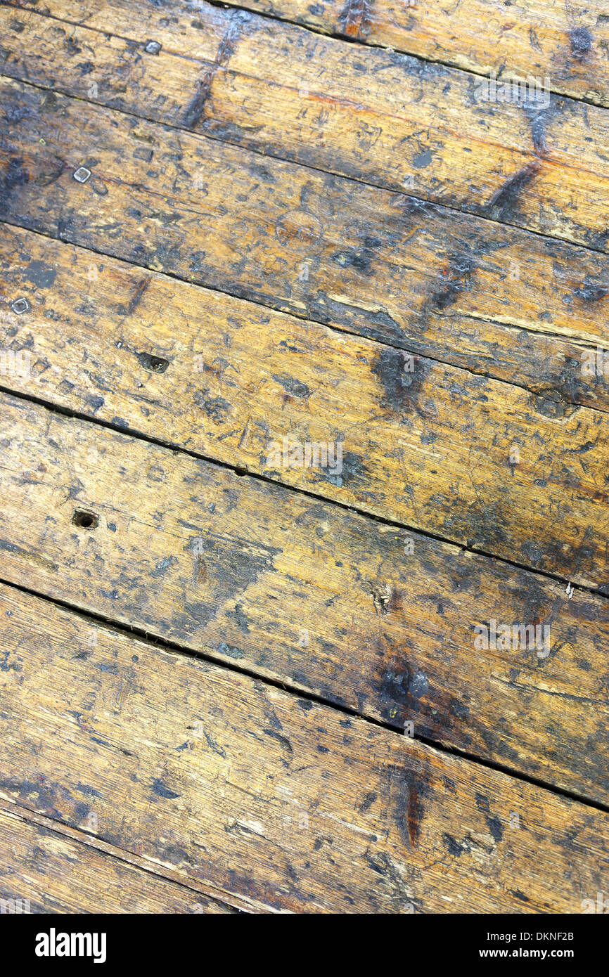 alten Fußboden Holzbretter Stockfoto