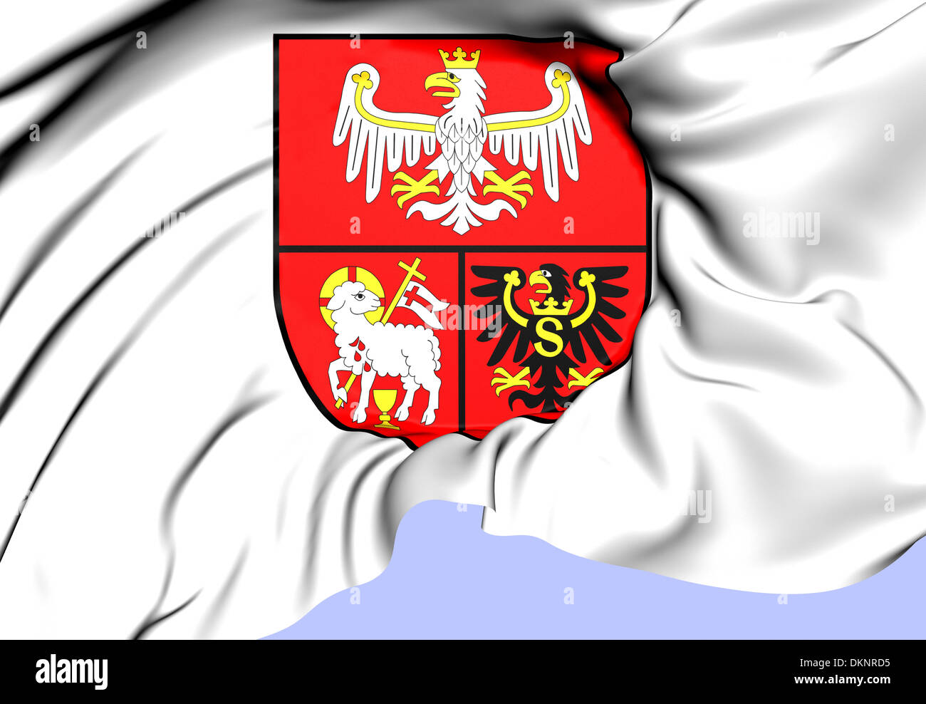 Wappen der Woiwodschaft Ermland-Masuren, Polen. Hautnah. Stockfoto