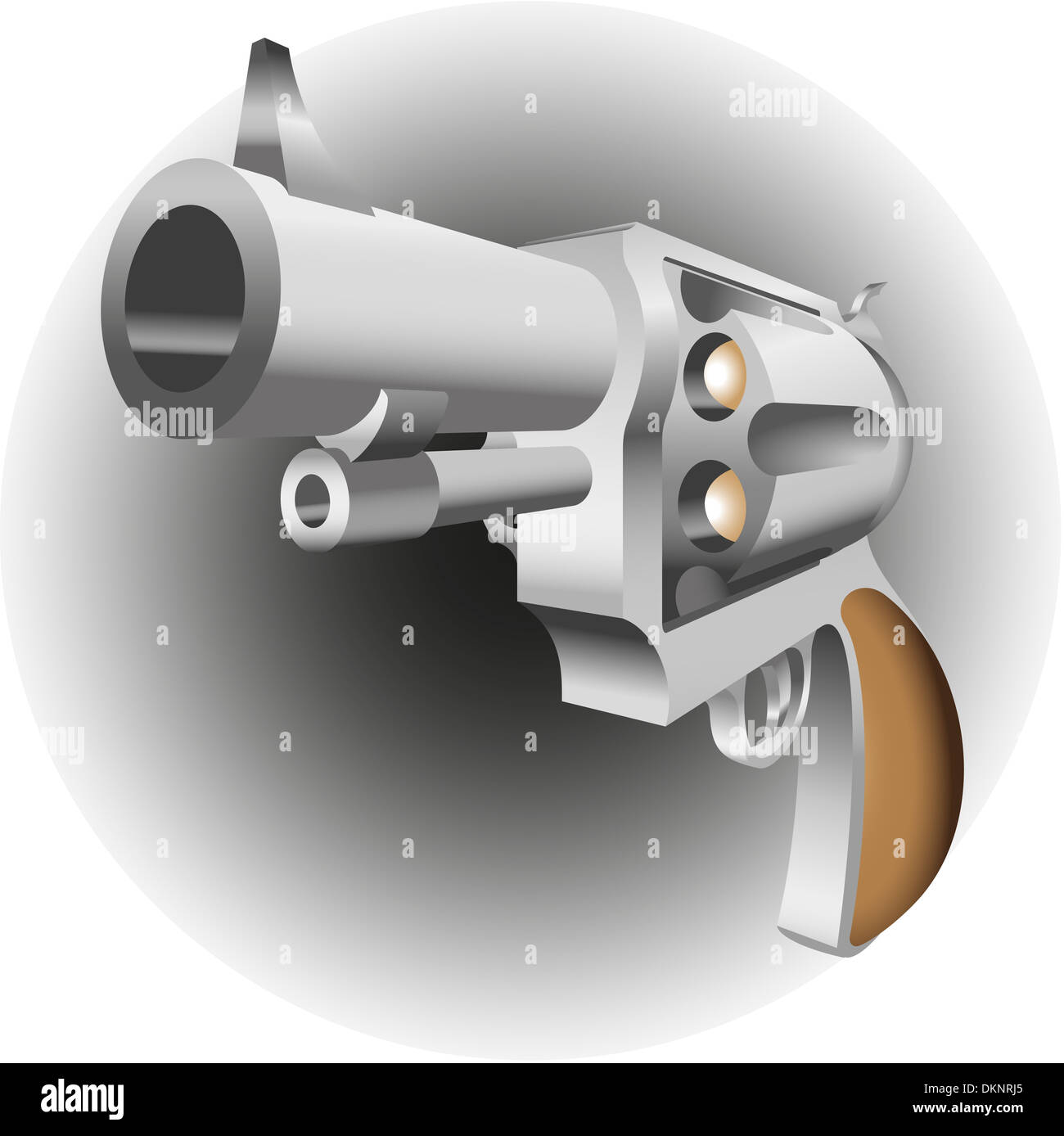 Revolver isoliert auf weißem Hintergrund Stockfoto