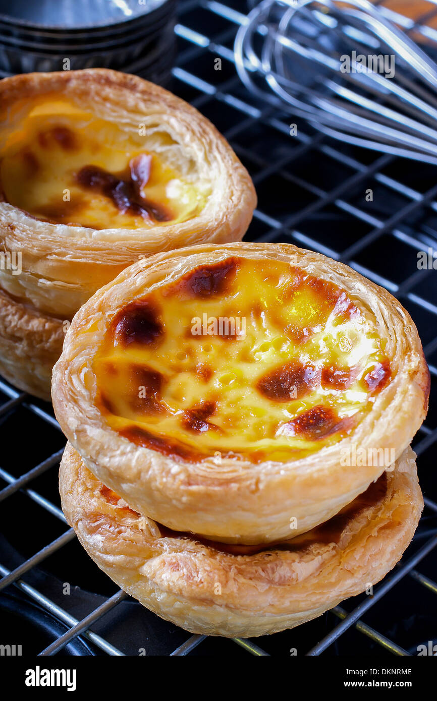 Eiercreme Torten Nahaufnahme Schuss Stockfoto