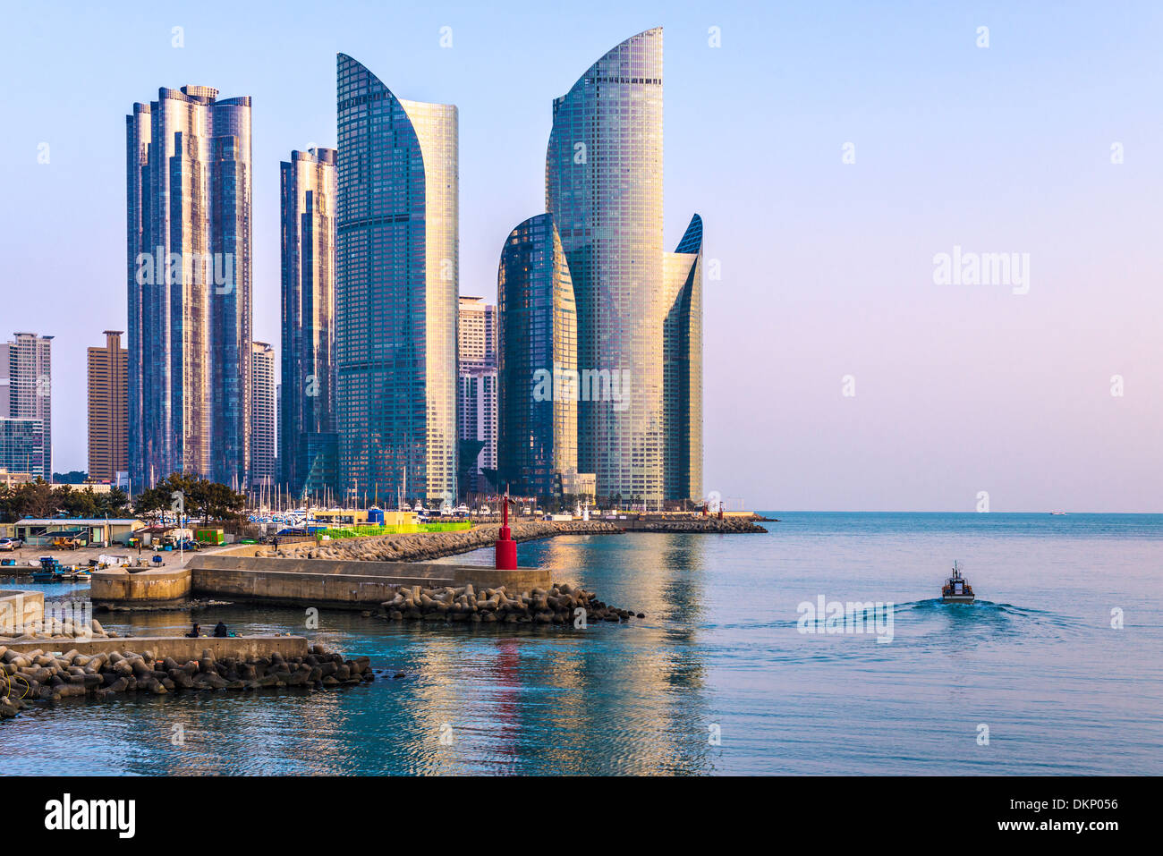 Busan, Südkorea Stadtbild im Stadtteil Haeundae. Stockfoto