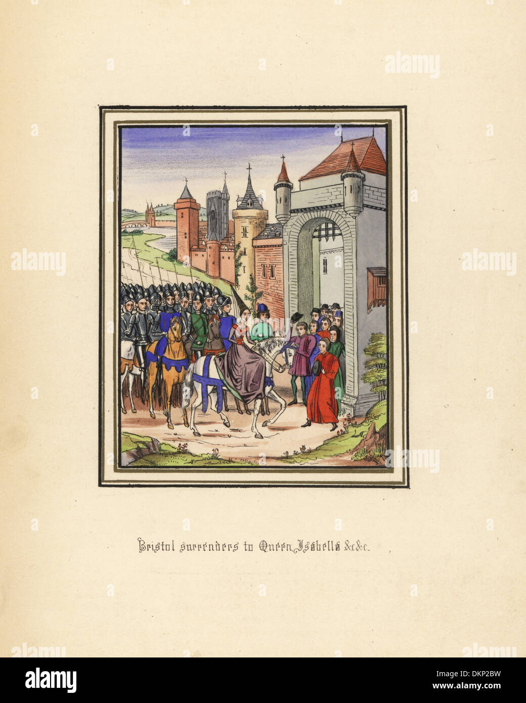 Die Stadt Bristol Hingabe an Königin Isabella von Frankreich, 1326. Stockfoto