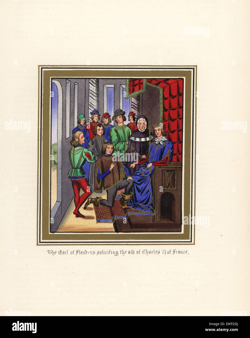 Graf Louis II. von Flandern 1382 König Charles VI von Frankreich, zu treffen. Stockfoto